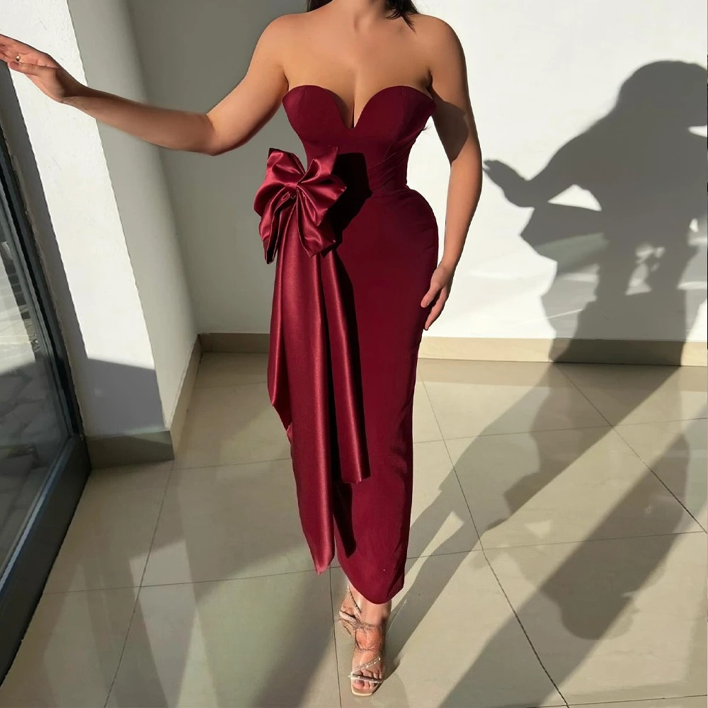 Women Formal Wear Dubai - Vestido de fiesta elegante con lazo,