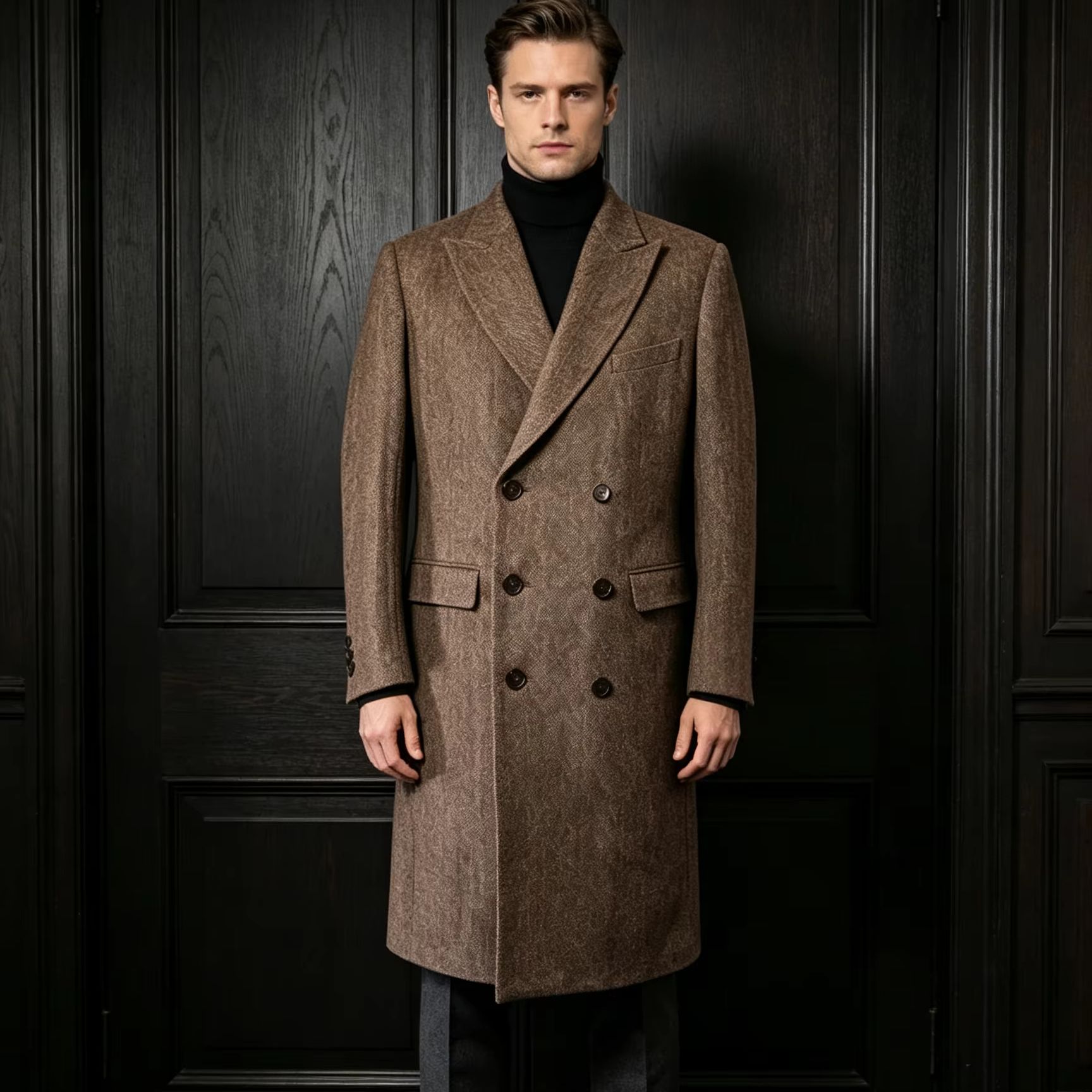 Trench Coat Formal - Abrigo Largo de Lana 100% Pura