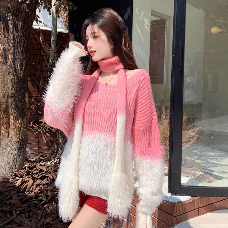 Cashmere Sweater Formal - Suéter con cuello en V degradado