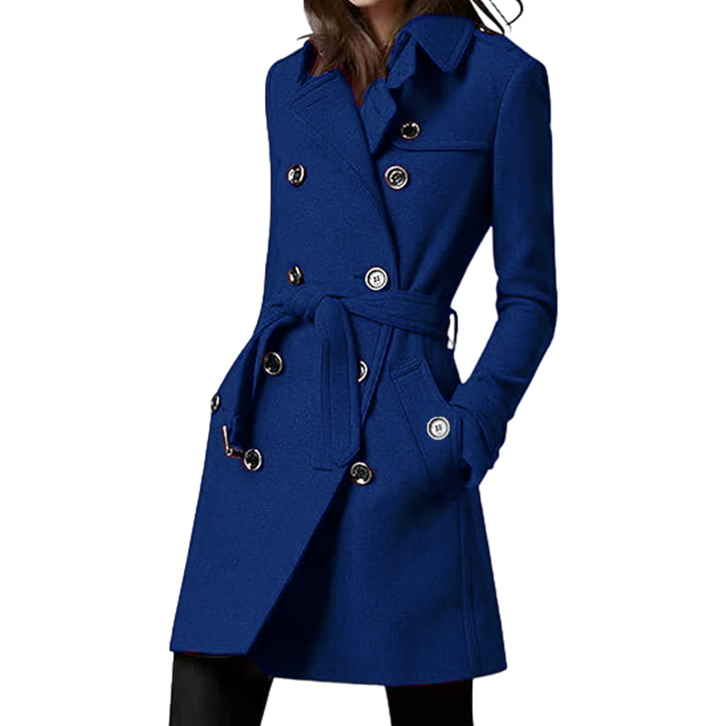 Trench Coat Formal - Gabardina para mujer, mezcla de lana,