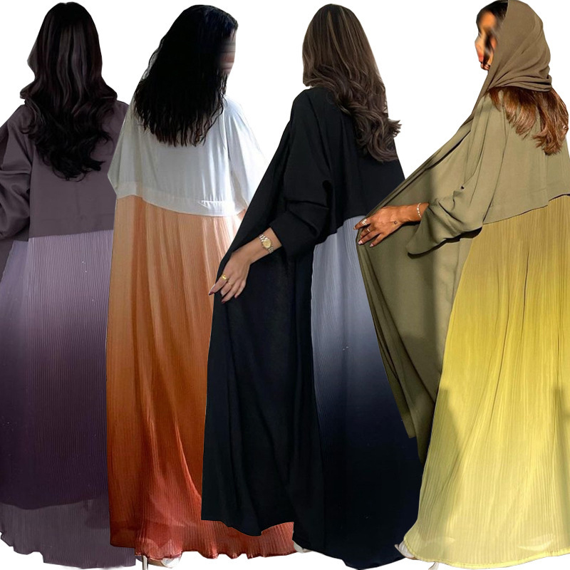 Women Formal Wear Dubai - Vestido Abaya Plisado para Mujeres Musulmanas,