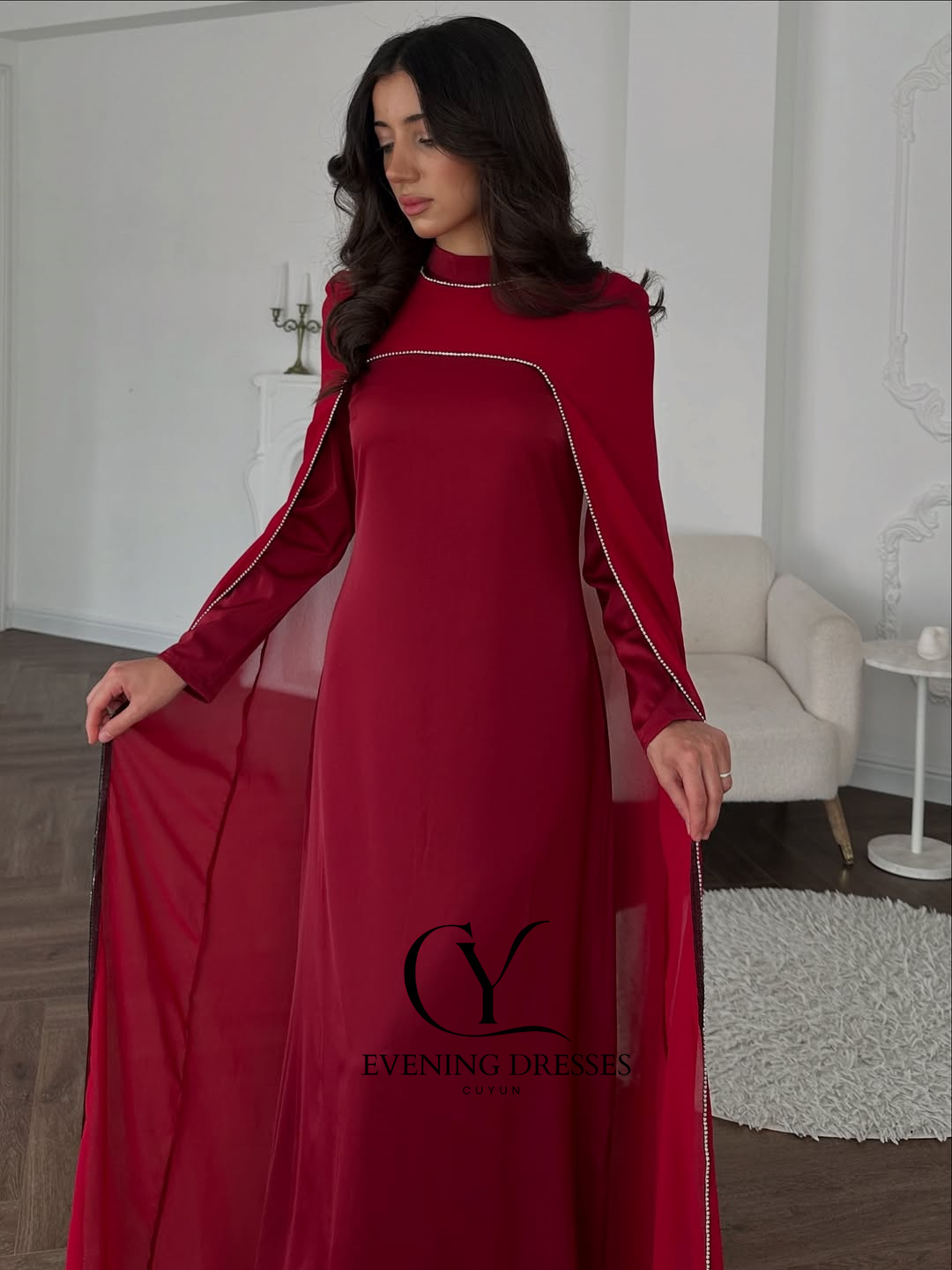 CUYUN, vestidos de noche rojos - Women Formal Wear Dubai reseña y precio
