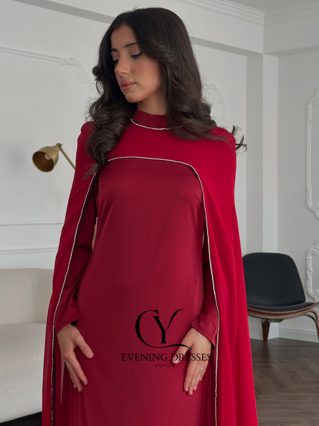 CUYUN, vestidos de noche rojos - Women Formal Wear Dubai reseña y precio