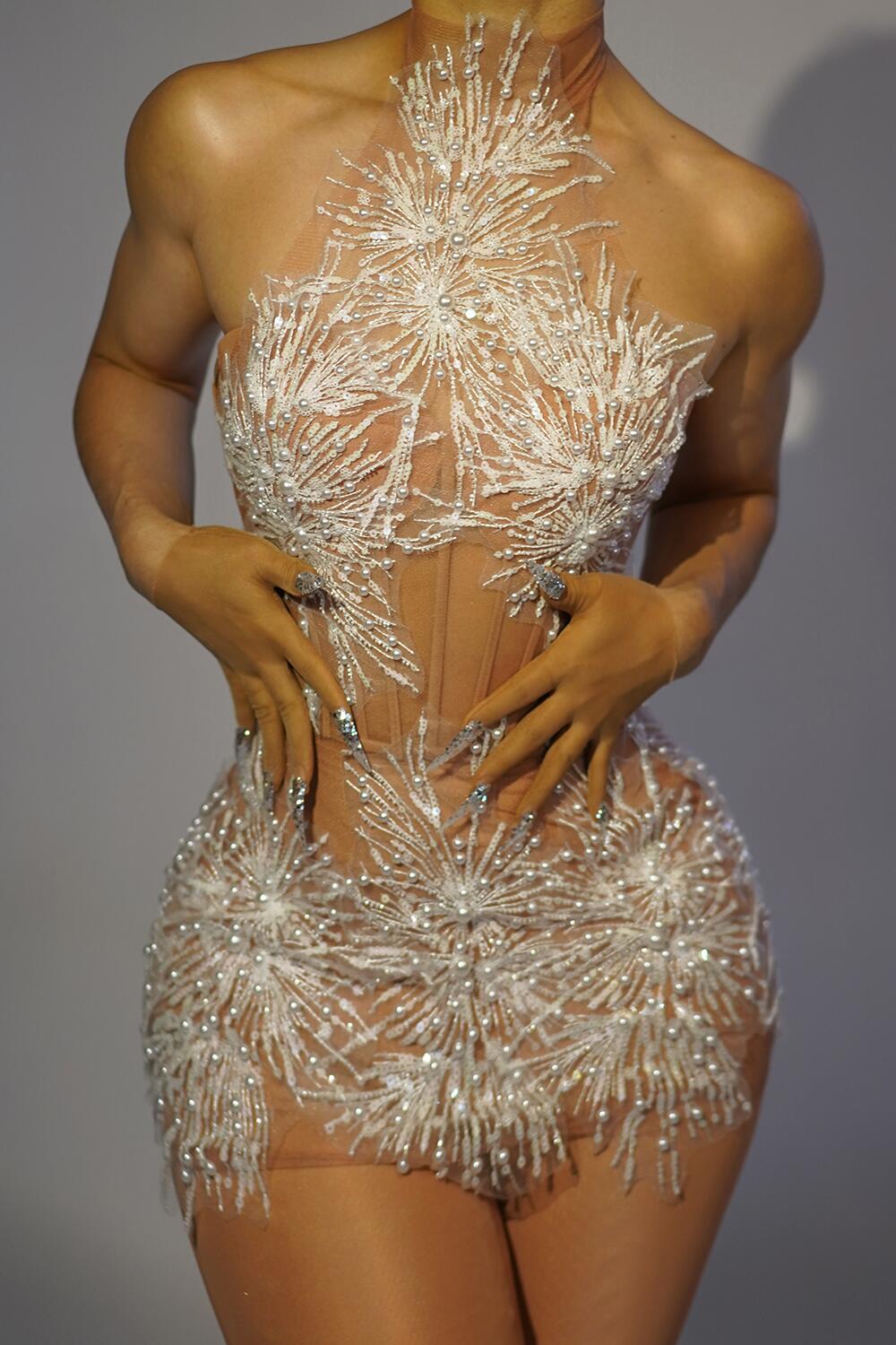 Vestido corto de nieve con per - Woman Formal Wear reseña y precio