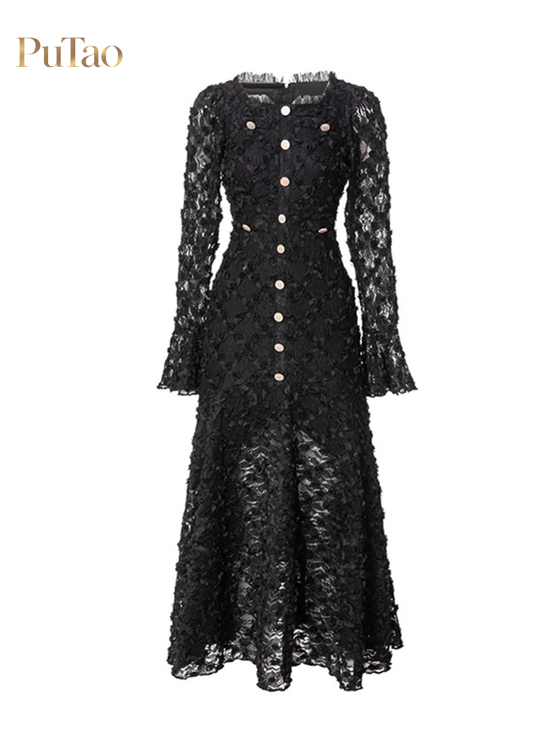 Vestido Midi de Encaje Floral  - Women Formal Wear Dubai reseña y precio