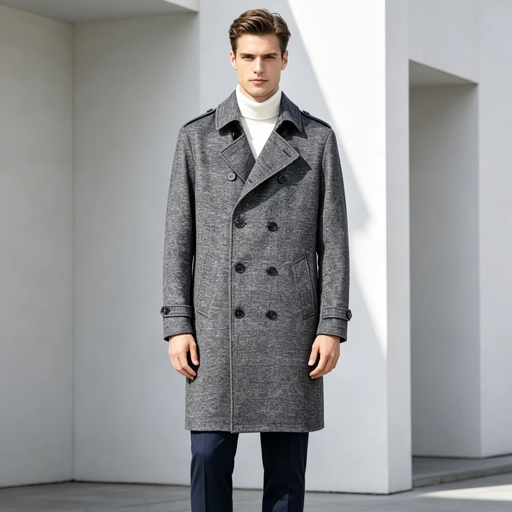 Abrigo Largo de Lana 100% Pura - Trench Coat Formal reseña y precio