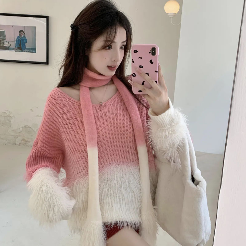 Suéter con cuello en V degrada - Cashmere Sweater Formal reseña y precio