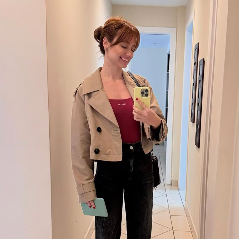 Gabardina corta con doble boto - Trench Coat Formal reseña y precio