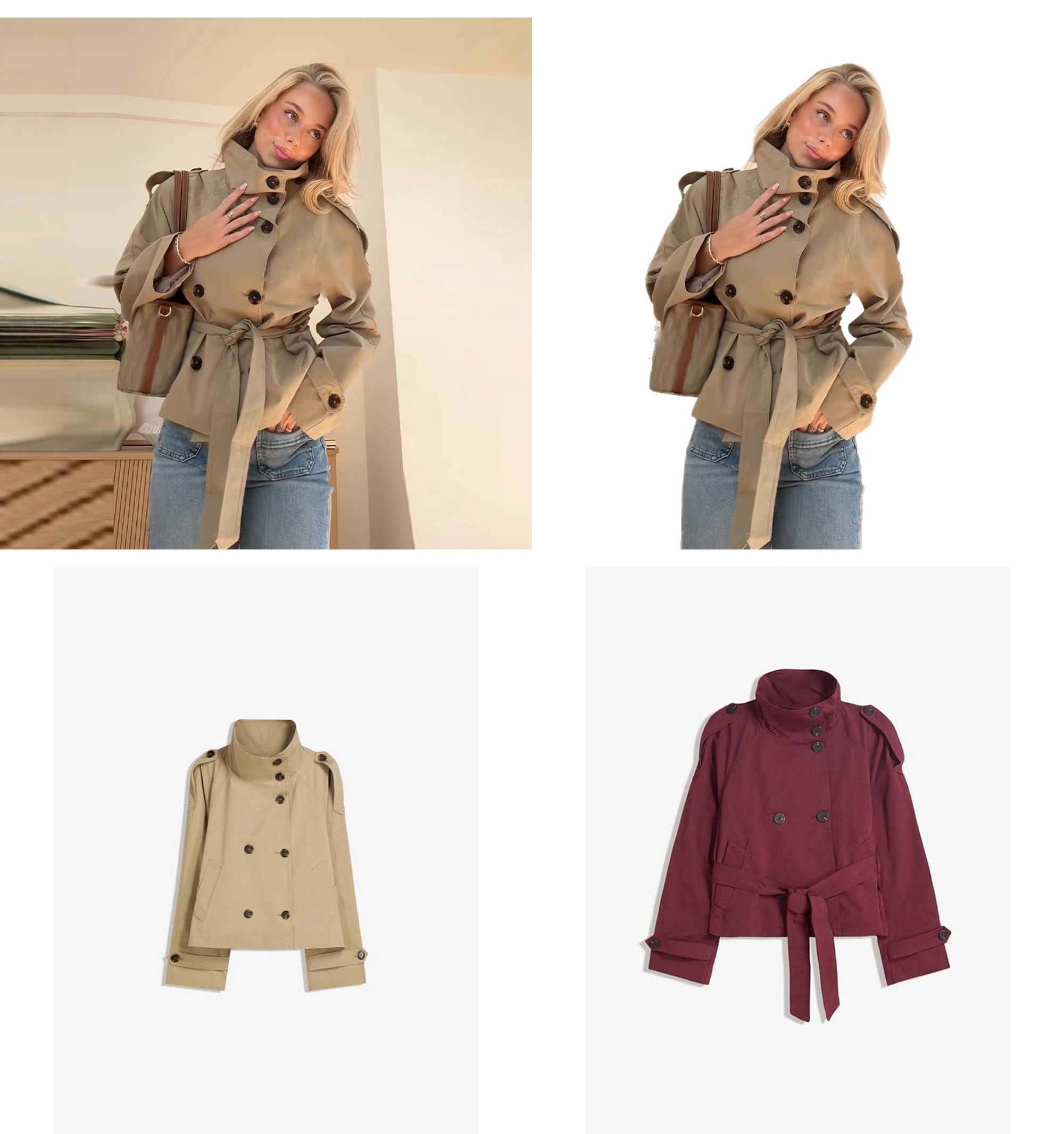 Gabardina de mujer de doble bo - Trench Coat Formal reseña y precio