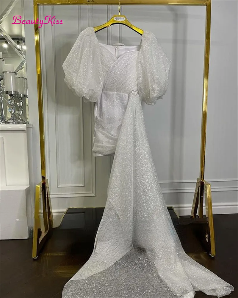 Vestido de novia corto brillan - Women Formal Wear Dubai reseña y precio