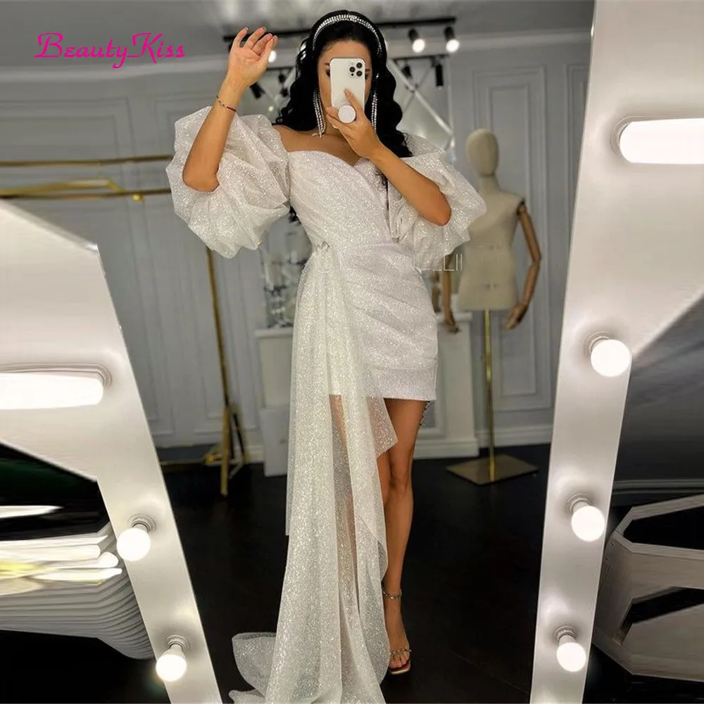 Vestido de novia corto brillan - Women Formal Wear Dubai reseña y precio